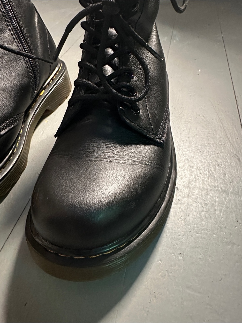 Dr. Martens Black Kids Lace-Up Combat Boots 1460 - Picture 5 of 14